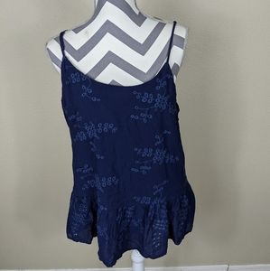 Maurices Blue Floral Spaghetti Straps Top